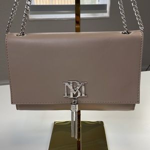 Badgley Mischka Metal Fringe Crossbody with Convertable Single-to-Double Strap